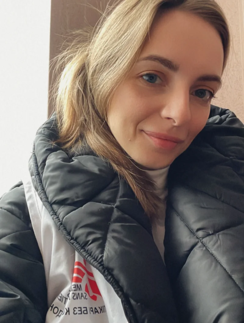 Анастасія Полонська під час роботи психологом у мобільній групі «Лікарі без кордонів»